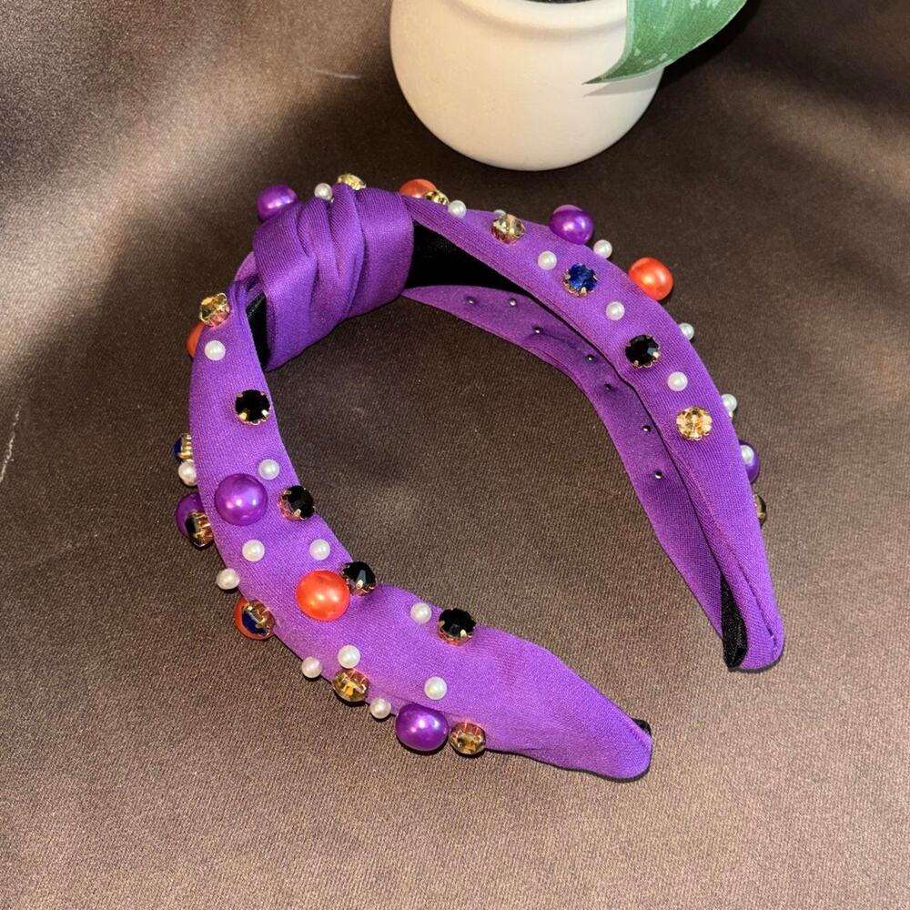 Purple headband with embellishments